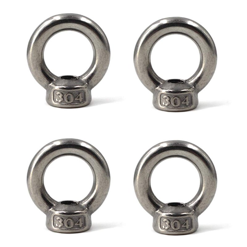 SeeRaphee M10 Ring Shape Lifting Eye Nut 304 Stainless Steel Threaded Nut Fastener-4 Pack - Image 1